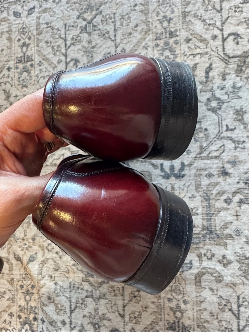 Salvatore Ferragamo Oxblood Leather Penny Loafers Men's Size 8.5 Burgundy Luxur